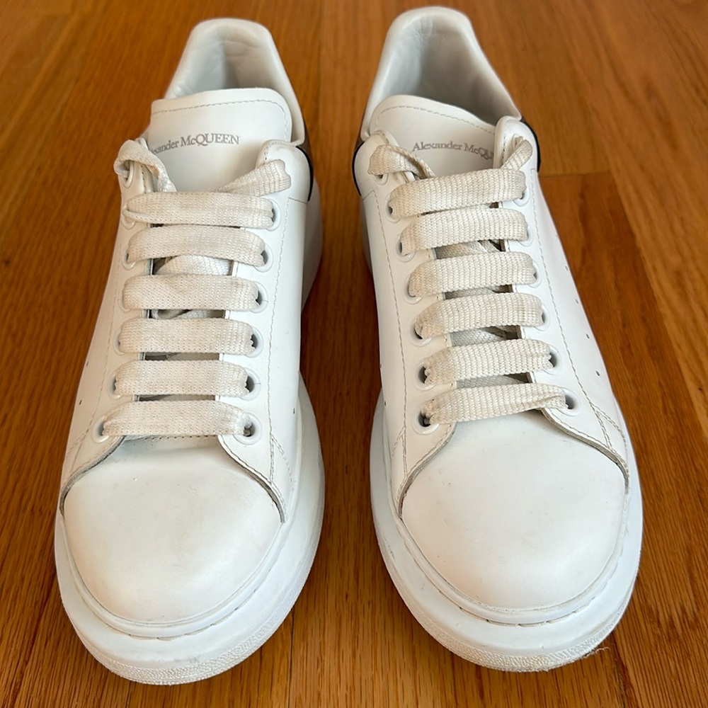 Alexander McQueen White Leather Platform Sneakers